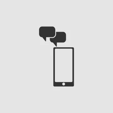 Smartphone Message icon flat. Stock Illustration