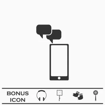 Smartphone Message icon flat. Stock Illustration