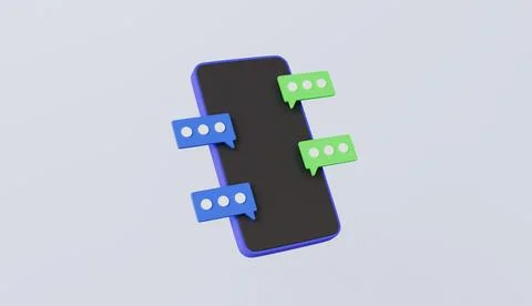 Smartphone with a message icon, online chatting, Social media marketing Stock Illustration