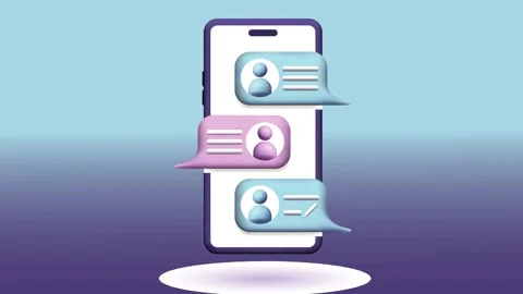 Smartphone Message Notifications and Digital Communication Animation 库存影片 334364707