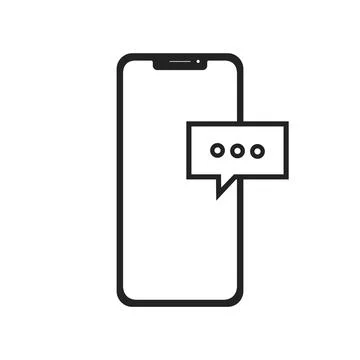 Smartphone Message Pop Up Design Isolated Vector Stock Illustration