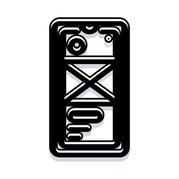Smartphone with messaging and camera app icons イラスト素材