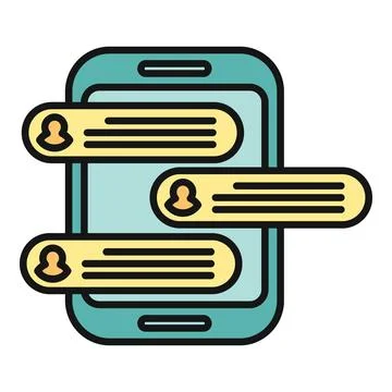 Smartphone with messaging app chat bubbles displaying communication Stock Illustration