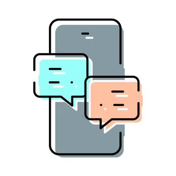 Smartphone with messaging app speech bubbles vector Stock Illustration