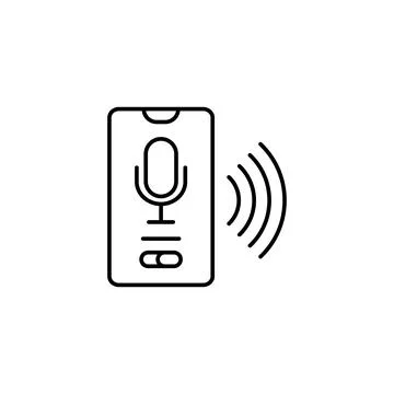 Smartphone, microphone icon. Simple line, outline vector elements of voice イラスト素材