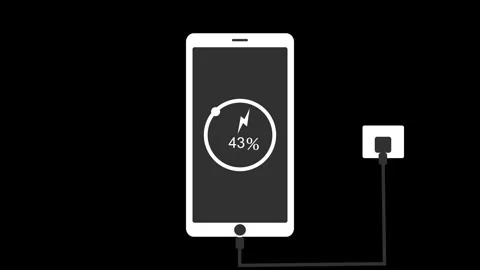 Smartphone Minimal Battery Charge Icon Animated Power Level Indicator Stock Footage 311712754