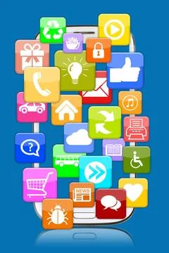 Smartphone mit Application Apps App für Internet Kommunikation Smartphone .. Stock Photos