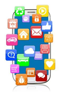 Smartphone mit Application Apps App Download für Internet Kommunikation Sm.. Stock Photos