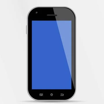 Smartphone mit blauem Display Einfaches Smartphone mit blauem Display Gene... Stock Photos