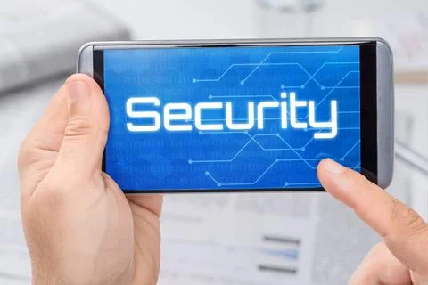 Smartphone mit dem Text Security auf dem Display Smartphone with the text ... Stock Photos