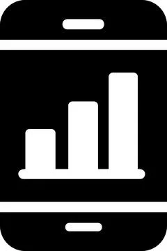 Smartphone mobile analytics chart tracking icon Stock Illustration