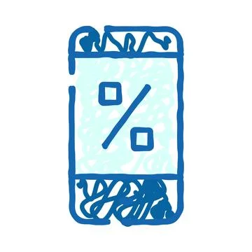 Smartphone mobile application displaying percent discount symbol Stock Illustration