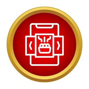 Smartphone with mobile application showing hot food menu Stock Illustration