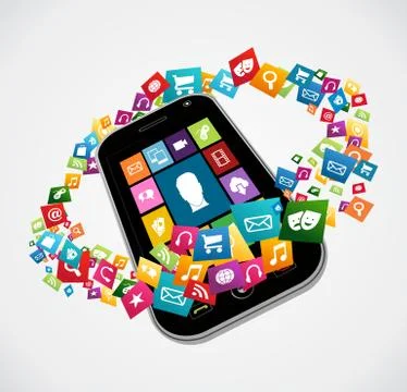 Smartphone mobile applications イラスト素材