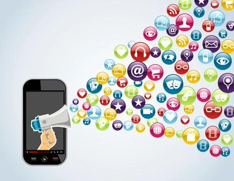 Smartphone mobile applications 스톡 일러스트