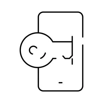 Smartphone mobile key unlocking secure digital access Stock Illustration