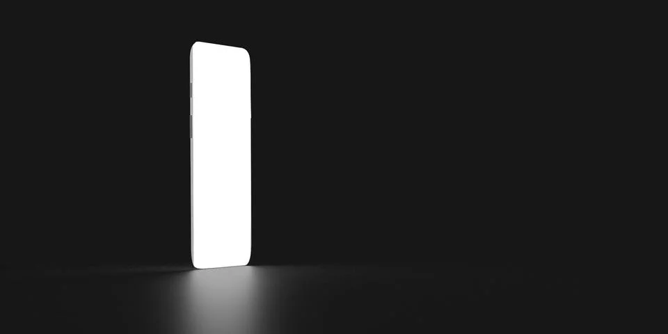 Smartphone mobile model white isolated mock up design empty blank digital t.. Ilustração Stock