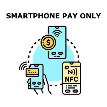 Smartphone mobile payment only concept vector illustration Illustrazione stock