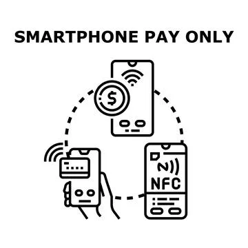 Smartphone mobile payment only concept vector illustration 库存插图