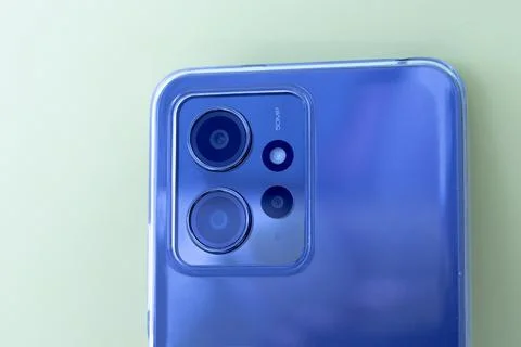 Smartphone - mobile Phone back camera 50 MP camera lenses and flash light close Stock Photos