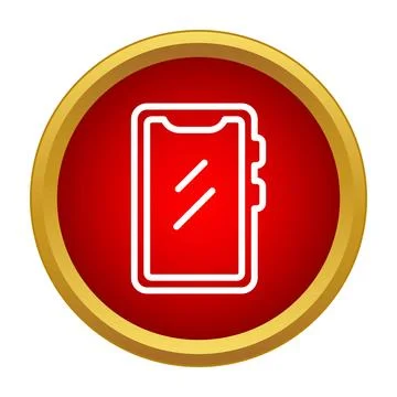 Smartphone mobile phone icon with red background Stock Illustration