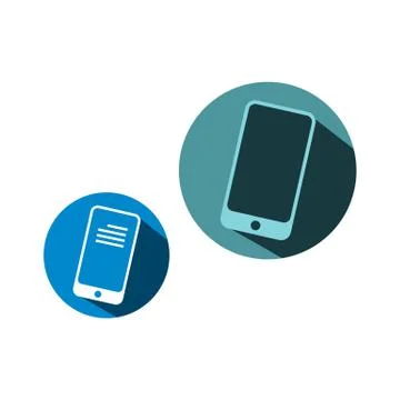 Smartphone Mobile phone logo vector icon design on the circle template Stock Illustration