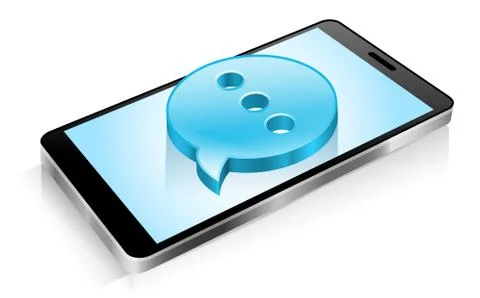 Smartphone, Mobile Phone, Text Message, Social Media, SMS Illustrazione stock