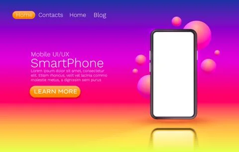 Smartphone mobile screen, technology mobile display light. Vector Stock Illustration