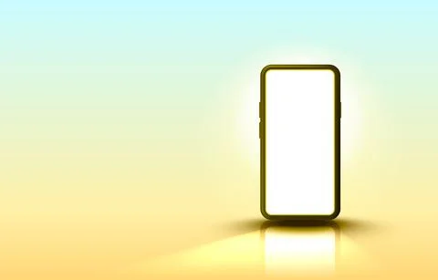 Smartphone mobile screen, technology mobile display light. Vector Stock Illustration