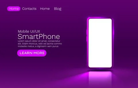 Smartphone mobile screen, technology mobile display light. Vector Stockillustratie