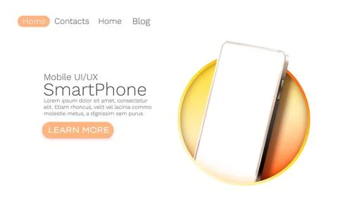 Smartphone mobile screen, technology mobile display light. Vector Stock Illustration