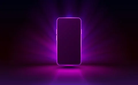 Smartphone mobile screen, technology mobile display light. Vector Stock Illustration