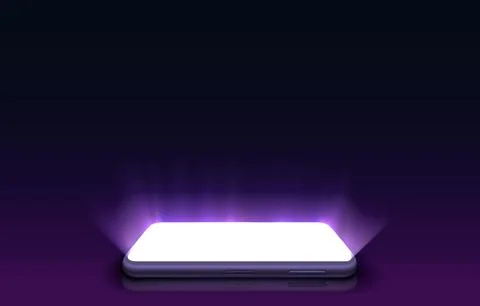 Smartphone mobile screen, technology mobile display light. Vector Stockillustratie