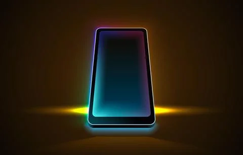 Smartphone mobile screen, technology mobile display light. Vector Illustrazione stock