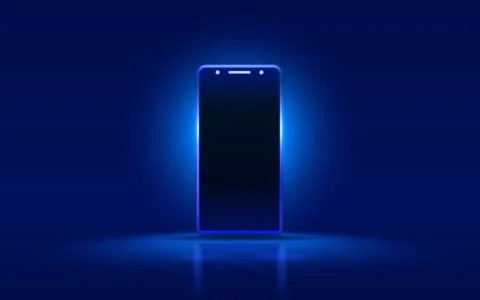 Smartphone mobile screen, technology mobile display light. Vector Stock Illustration