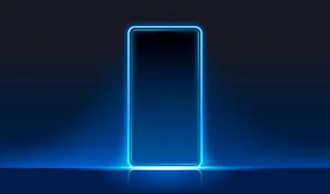 Smartphone mobile screen, technology mobile display light. Vector Stock Illustration