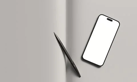 Smartphone mobile telephone white isolate mockup empty blank page notebook .. Stock Illustration