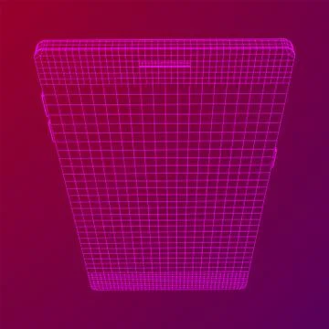 Smartphone mobile touch screen display wireframe Illustrazione stock