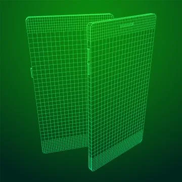 Smartphone mobile touch screen display wireframe 스톡 일러스트