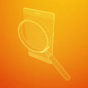 Smartphone mobile touch screen display with magnifying glass Stock Illustration