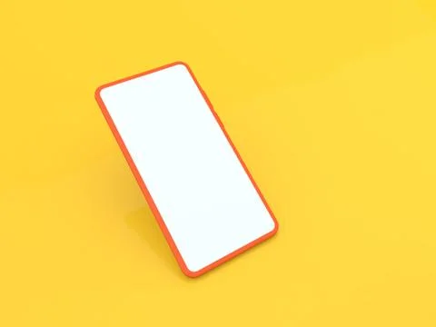 Smartphone mock up on a yellow background. Stock Illustration