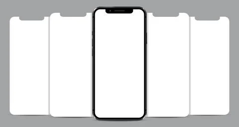 Smartphone mockup with blank app screens. Mobile app design concept for showc Stock Illustration