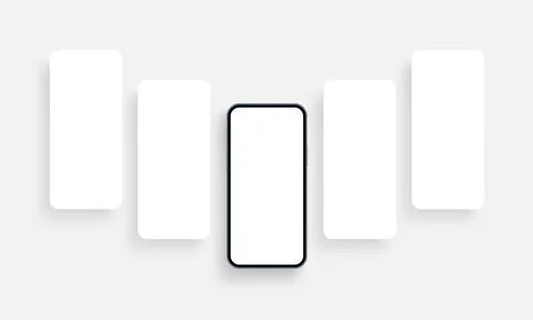 Smartphone Mockup with Blank Mobile Web Pages Stock Illustration