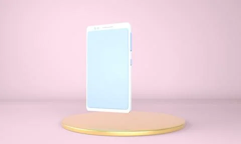 Smartphone mockup with blank screen. 3D Render Stock Illustration
