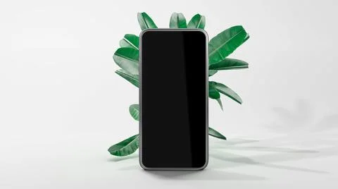 Smartphone mockup blank screen for application presentation. 3D Illustration Stock Illustration
