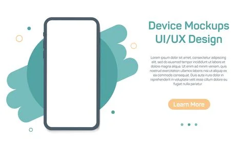 Smartphone mockup with blank screen. Frame less smartphone. Vector Illustration Stock Illustration