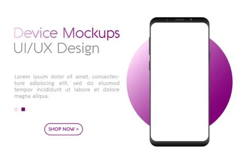 Smartphone mockup with blank screen Stock Illustration
