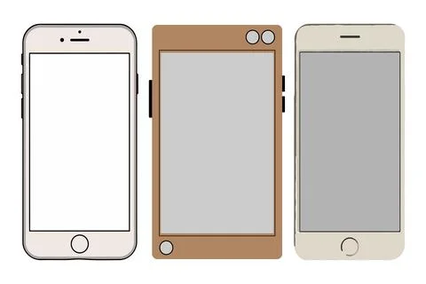 Smartphone mockup with blank screen, mobile phone mockup front view 库存插图