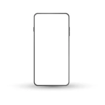 Smartphone mockup with blank screen. Vector frameless smart phone, cellphone Stock Illustration