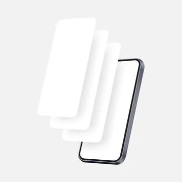 Smartphone Mockup With Blank Wireframing Mobile Web Pages Stock Illustration